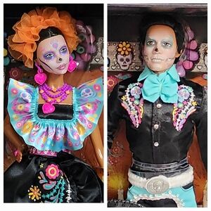 2024 Dia De Muertos Themed Dolls Barbie Ken Day Of The Dead Set